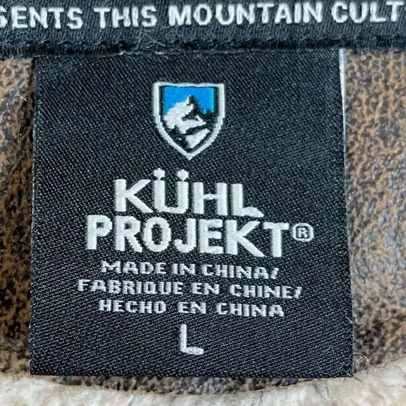 Kuhl Jacket Mens Large Projekt Arktik Hooded Fleece Lined Olive Brown Coat 2067 - Picture 13 of 14